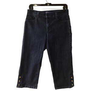 NYDJ Jeans Women’s 8 P Petite Blue Cropped Dark Wash Capri Not Your Daughters 8P